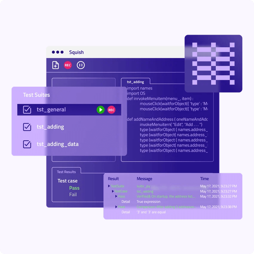 Squish GUI Test Automation Interface